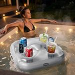 Inflatable Floating Drink Holder Clear PVC Pool Food Drink Tray For Swimming
