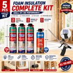AKFIX Thermcoat Insulation Spray Foam DIY Kit (3 Cans+Cleaner+Applicator Gun)