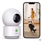 Aosu Pan/Tilt 360° Indoor Security Camera, WiFi, AI, Dog cat Baby Monitor,Alexa 