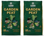 2 x 60 Litre Clover Garden Peat Sphagnum Moss Soil Improver Conditioner Organic