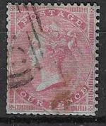 1856 Sg64 4d Carmine Wmk. Medium Garter used ( Cat.£400.00p ) ( Clipped Perfs. )