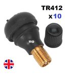 10x TR412 BRASS Tubeless Tyre Valves Rubber SnapIn Short Bike Lawn Mower Quality