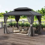 Modern Garden Pergola Kit 3m/4m Waterproof Roof Shelter Rain Protection Shelter 