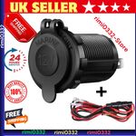 Waterproof 12V Car Cigarette Lighter Socket USB Charger Power Adapter Outlet