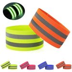 2 x Reflective Hi-Vis Armbands Ankle Straps Adjustable Cycling Stretch Running