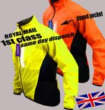 CYCLING JACKET MENS HI VIZ HIGHLY VISIBLE WINDPROOF WATERPROOF BREATHABLE MENS !