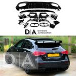 FOR MERCEDES A CLASS W177 HATCH 2019+ REAR DIFFUSER & TAILPIPES A45 AMG STYLE UK