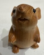 Very Cute Little Pocket Mouse - Hand carved Wooden Figure