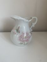 Vintage Cottagecore Porcelain Floral Pitcher Pink Peony Coquette Shabby Chic Jug