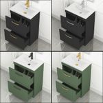 Floor Standing Vanity Unit Bathroom Sink Storage Cabinet 2 Drawer 500/600/800mm