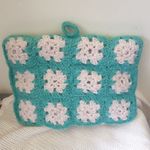 Vintage Crochet Tea Cosy Cream Green Padded Cottagecore