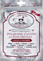 CAPE COD 8821 Metal Polishing Cloths - 2PC 4"x6" Cloths for Silver, Gold, Brass