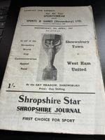 Shrewsbury Town v West Ham United 1966-1967 Friendly Shropshire World Cup Appeal