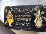 VINTAGE THORNES Toffee Tin Lithographic Children Clown 1930s Original 