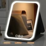 Rechargeable LED Makeup Mirror, 3 Color light, Touch Screen for Travel, Cosmeic