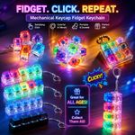 Keyboard Fidget Keychain Clicker Toy Stress Relief 4/9 Keys DIY