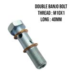 M10x1 DOUBLE BANJO BOLT STAINLESS STEEL 40mm LONG  HOSE BARB CONNECTOR