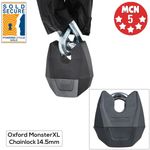 Oxford Monster XL Premium Motorcycle Chain & Padlock Security 1.5M x 14.5mm
