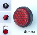 Motorcycle Motorbike Round 20mm Number Plate Bolt On Red Reflector. MOT LEGAL.