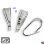 925 Sterling Silver Snap Pendant Bail 6mm or 8mm Connector for Jewellery Making