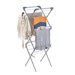 GREY FOLDING CLOTHES AIRER CLOTHING DURABLE STRONG SPACE SAVING WASHING RACK 12M