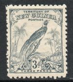 New Guinea 1932 3d blue Bird of Paradise, no dates, lightly hinged mint, SG 180