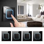 1/2/3/4 Gang LED Switch Panel Tempered Glass Mirror Wall Button Light Switches