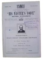1946 Theatre Programme Tichaikovsky's Eugen Onegin Polonaise And Waltz