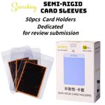 Sanseking 50-Pack Semi-Rigid Card Holders Grading Submission Protective Sleeves