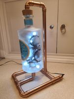 Malfy Gin Bottle Light LED , Industrial, Copper Pipe