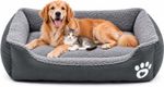 Soft Fluffy Pet Bed for Dogs & Cats, Cosy Washable Bed, Grey Large