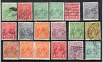 1914-32 selection on stockcard between  SG 20 and 130 + OS values M & U