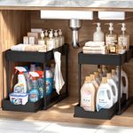 DEKAVA Under Sink Storage 2 Pack, 2 Tier Sliding Organiser, Multi-Purpose Shelf