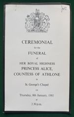 Princess Alice Athlone Royal Funeral Ceremonial St George's Windsor 1981