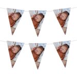 Personalised Photo Flag Triangle Bunting, Photo Banner CUTOUT Party Accessory