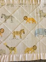 Quilted Safari Animal Print Cot Airwrap / Bumper Pair, White