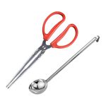 Fireplace Tongs Scoop Set Tabletop Fire Pit Stainless Steel Accessories Tools