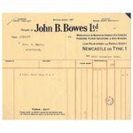 1952 Billhead, John B. Bowes, Stationers, Low Friar Street NEWCASTLE