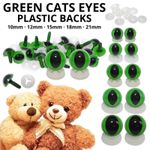 GREEN CATS Soft Toy Eyes PLASTIC BACKS ✅ Teddy Bear Making Doll Animal Craft✅