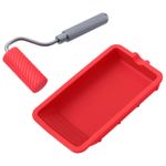 Glue Roller Set Silicone Glue Applicator Woodworking with Tray for Arts Crafts W