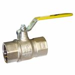 BRASS BSPP YELLOW LEVER BALL VALVE - GAS/WRAS APPROVED - SIZES 1/4" To 4"