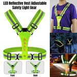 LED Reflective Vest Adjustable Safety Light Gear for Night Cycling Running Wa