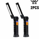 2PCS Work Light Rechargeable LED Magnetic COB Inspection Torch, Type-C Cordless