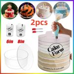 2Pcs Acrylic Cake Mold Round Mousse Cake Form Adjustable Cake Ring Bakery