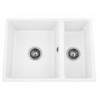 Liquida UND15WH 1.5 Bowl White Kitchen Sink Undermount or Inset Fitting