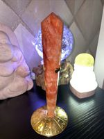 Golden Healer Quartz Wand With Zodiac Stand Brand New 6” Tower