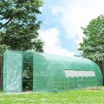 Reinforced Walk-in Polytunnel Greenhouse with Door and Mesh Windows 6 x 3(m)