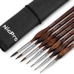 Nicpro 7pcs Kolinsky Sable Miniature Paint Brushes, Professional Paint Brushes