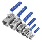 SS304 Stainless Steel Ball Valve Female BSP 1/4 3/8 1/2 3/4 1 Inch UK