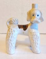 Vintage Rynbende Cherry Brandy White Ceramic Poodle Dog bottle